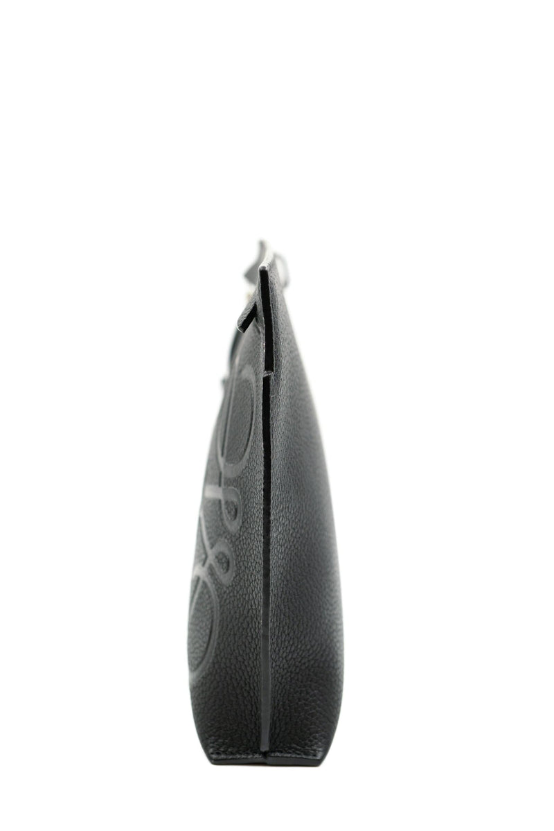 Loewe Loewe black grained leather logo clutch  - AJC0052