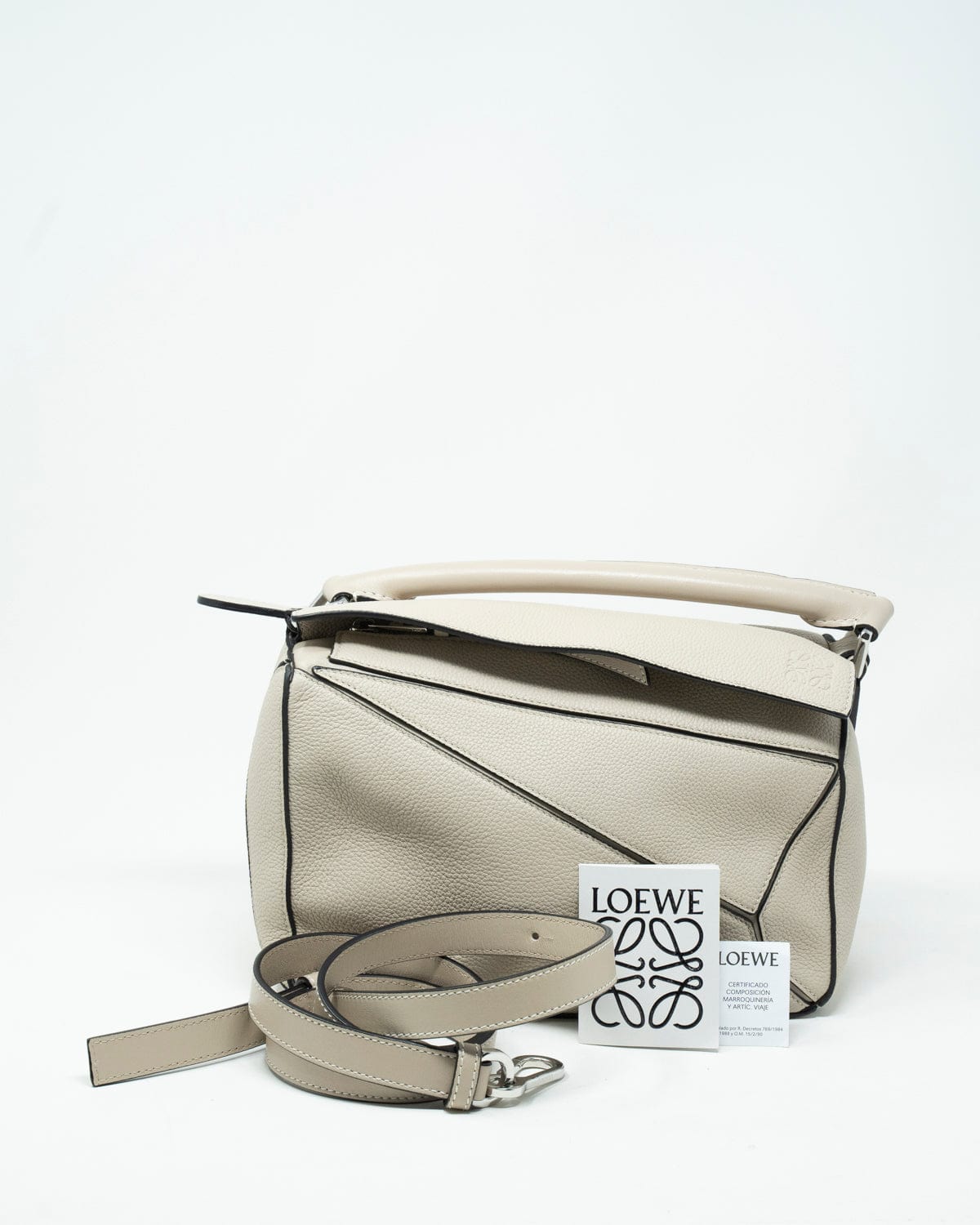 Loewe Loewe Mini Puzzle Edge Bag in Goatskin in Natural - ALL0008