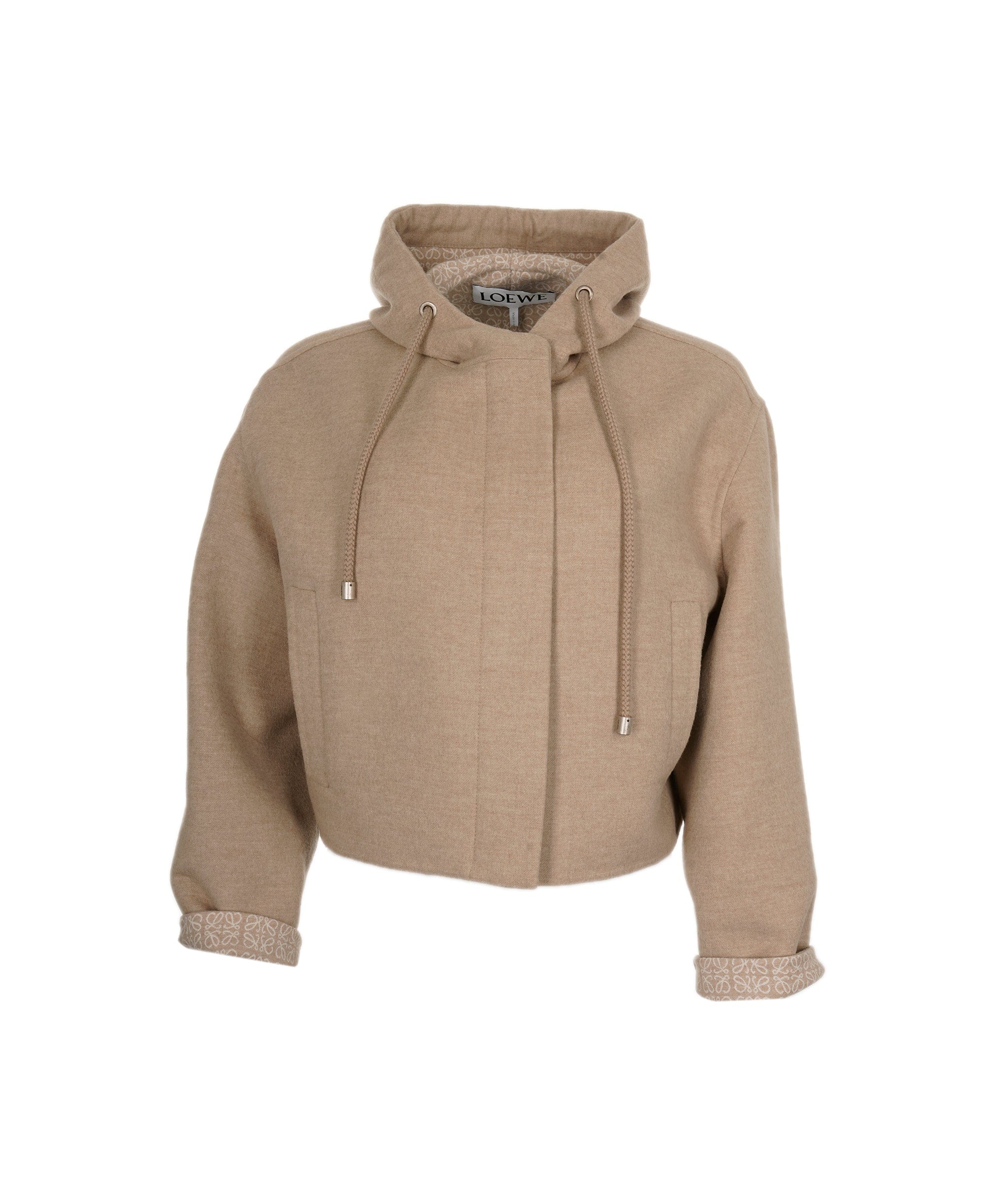 Loewe Loewe Anagram jacquard hooded jacket in wool ALL0402