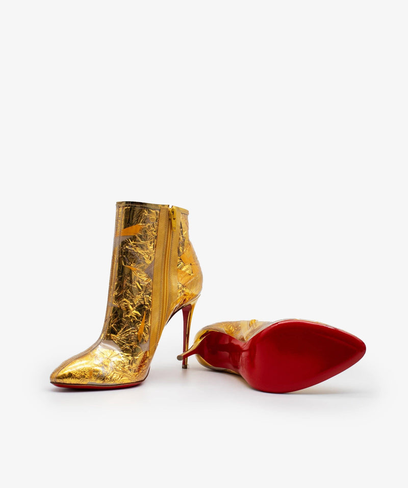 Louboutin Christian Louboutin Booty Cap Creased Foil Boots