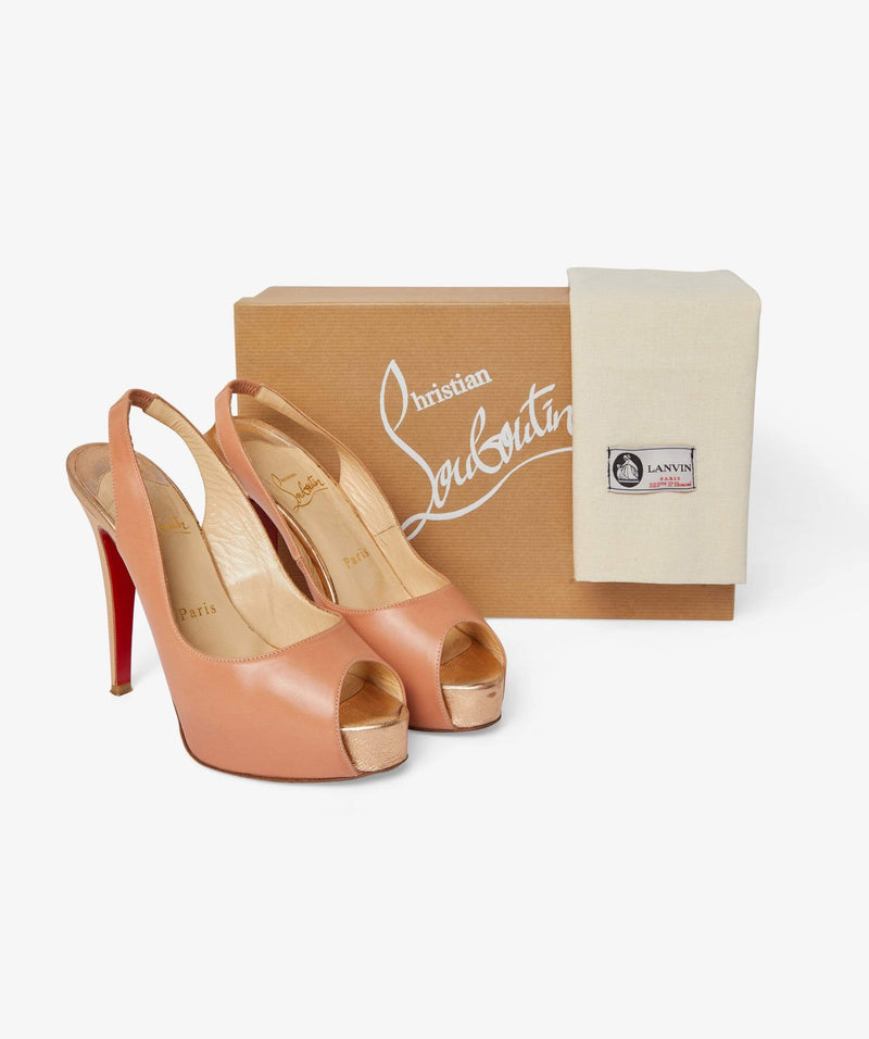 Gold 2024 heels louboutin