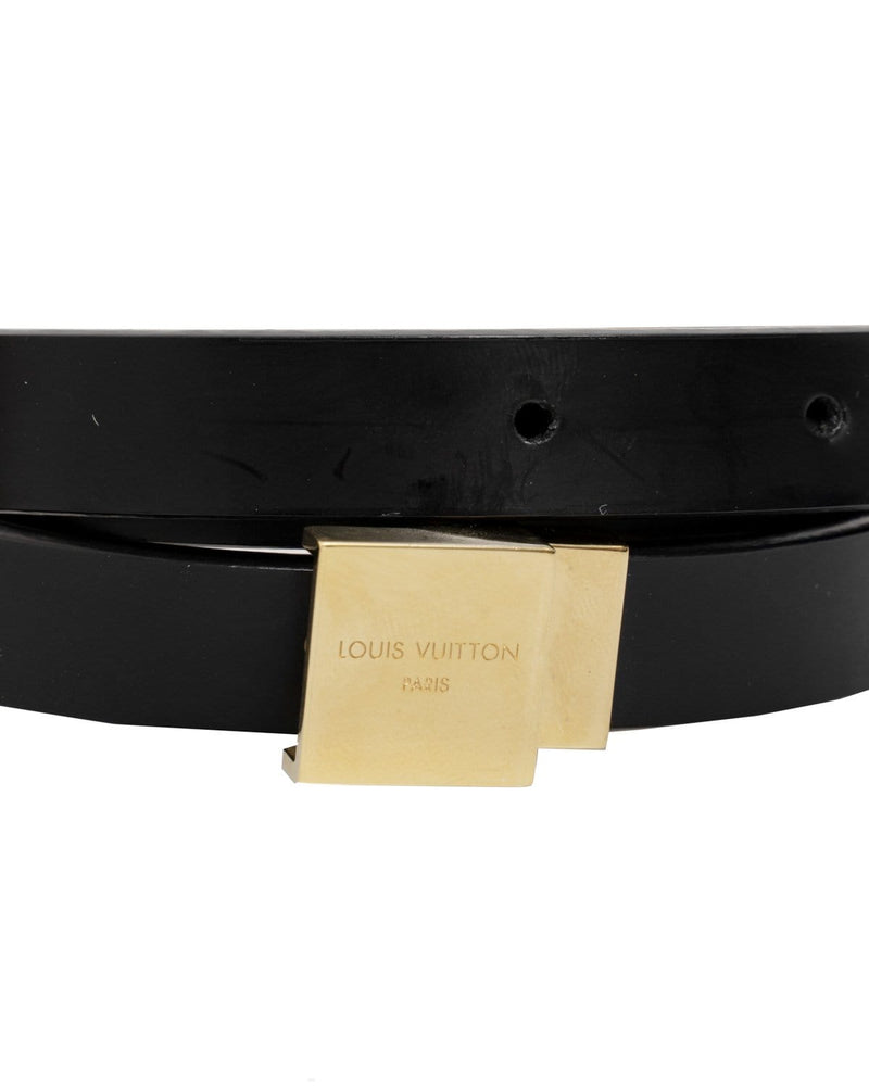 Louis Vuitton Black Leather Belt Bag Pouch GHW - AGL1463