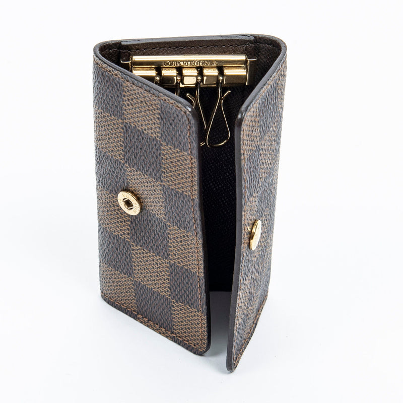 Louis Vuitton Key Pouch Damier Ebene in Coated Canvas with Gold-Tone - US