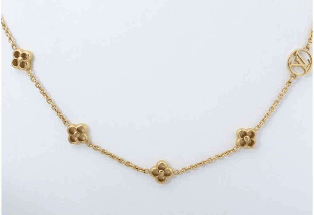 LOUIS VUITTON Flower Full Necklace Gold 464527