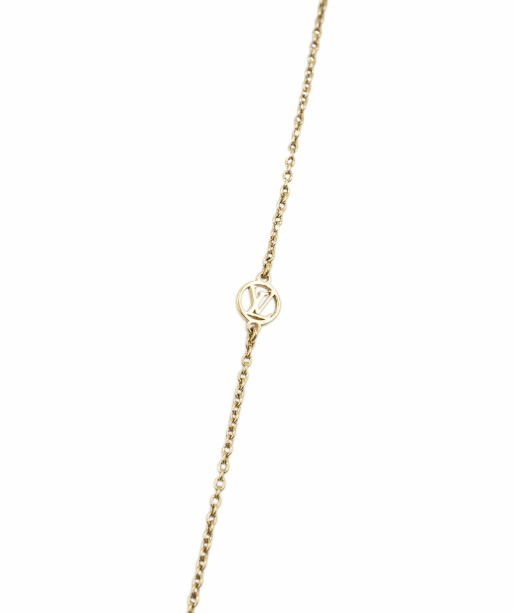 LOUIS VUITTON M68125 monogram logo Flower full Necklace Gold Plated Gold