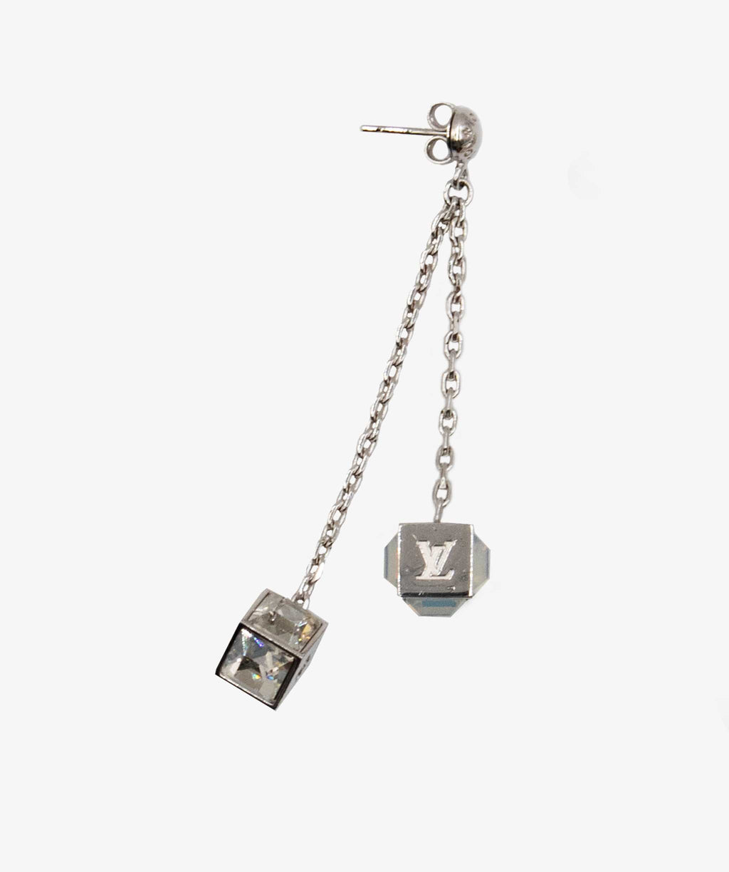 Louis Vuitton Silver Crystal Gamble Drop Earrings Metal ref.817842 - Joli  Closet
