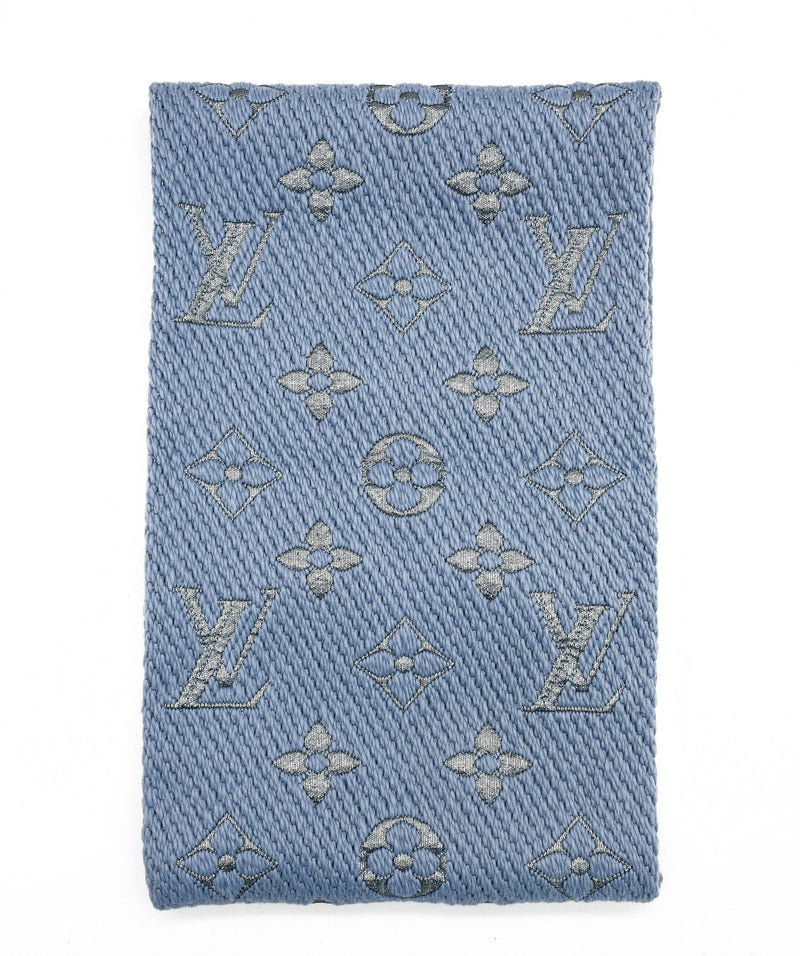 Louis Vuitton Louis Vuitton Knit Scarf Blue RJL1841