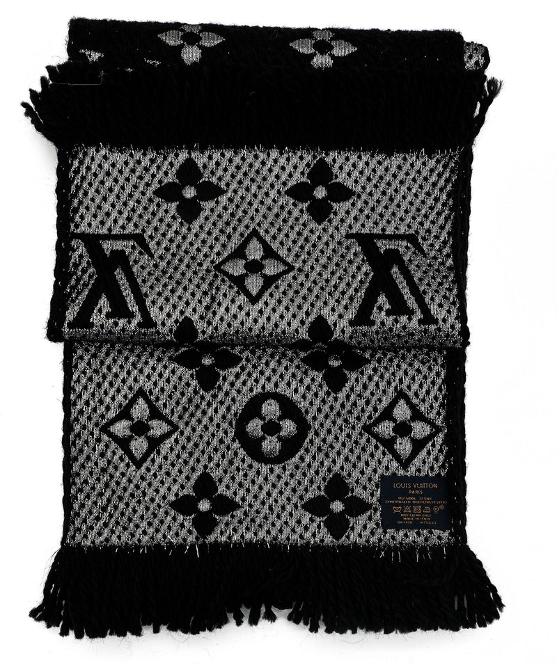 Louis Vuitton Logomania Wool Scarf Black