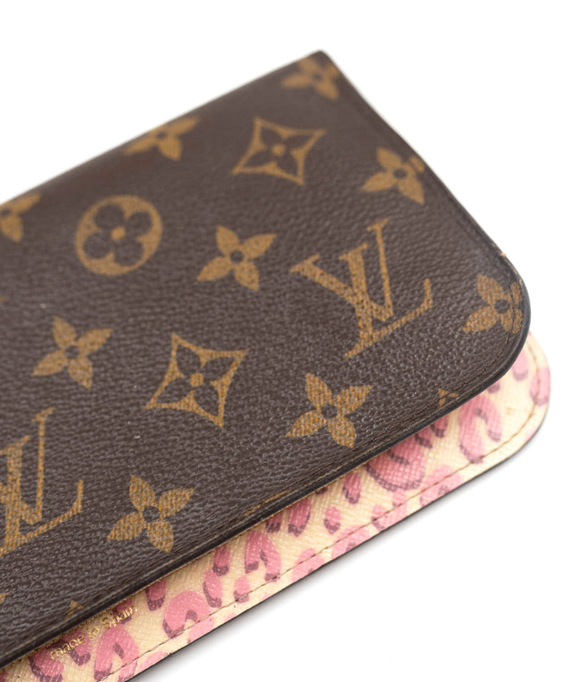 lv wallet pink button