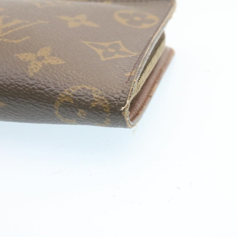 Auth Louis Vuitton Monogram Porte Monnaie Zip Purse Long Wallet M61727 LV  J8824