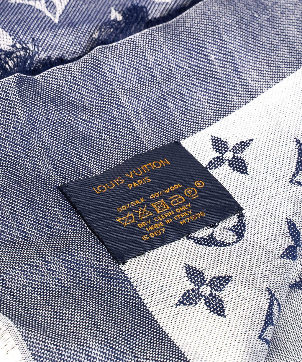 Louis Vuitton Monogram So Shine Blue Shawl - AWL1762 – LuxuryPromise