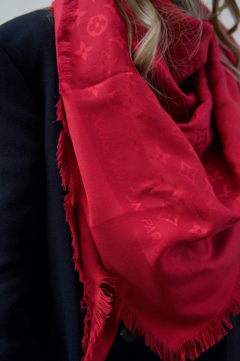 Louis Vuitton Monogram So Shine Red Shawl - AWL1761