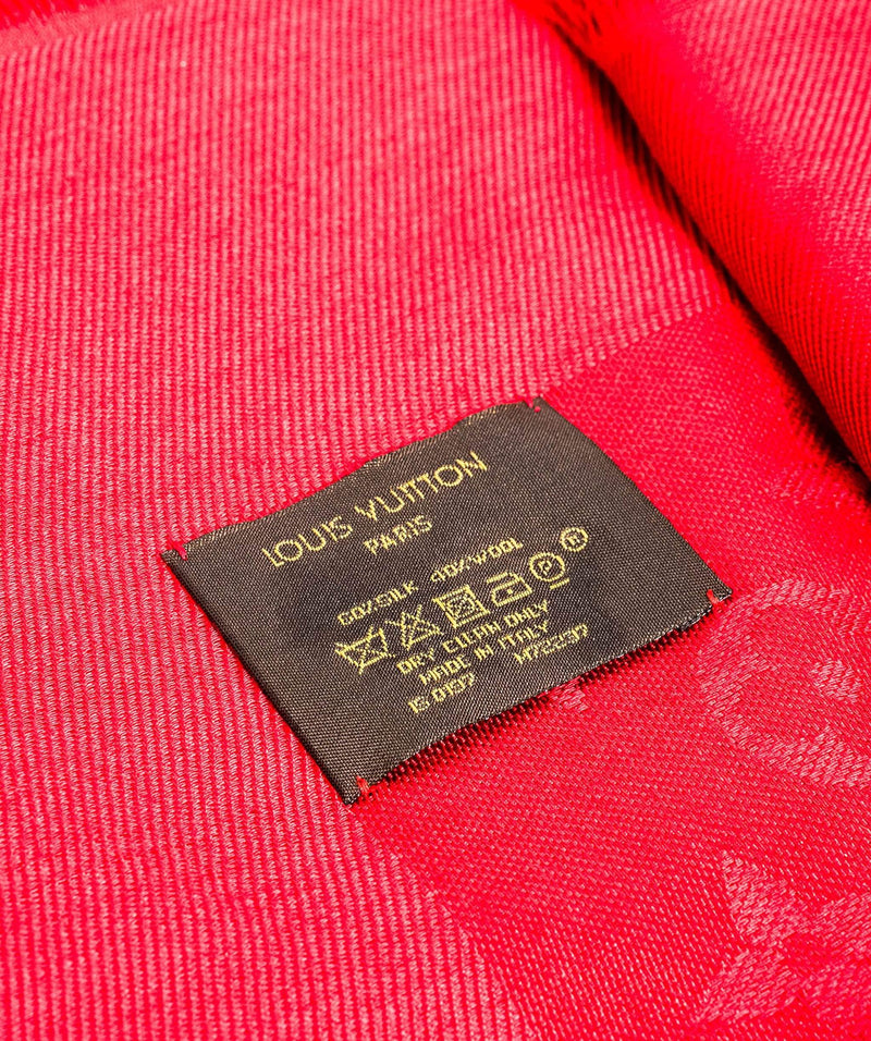 Custom LV puffer : Bright Red Louis Vuitton Shawl with the Satin