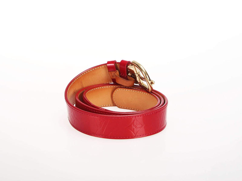 Louis Vuitton, Accessories, Louis Vuitton Red Monogram Vernis Belt