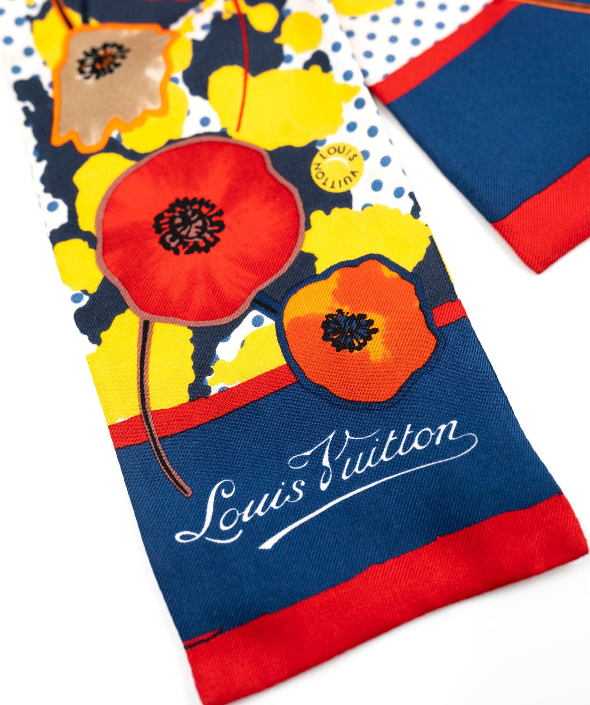 Louis Vuitton Louis Vuitton poppy print silk twilly - AJC0030