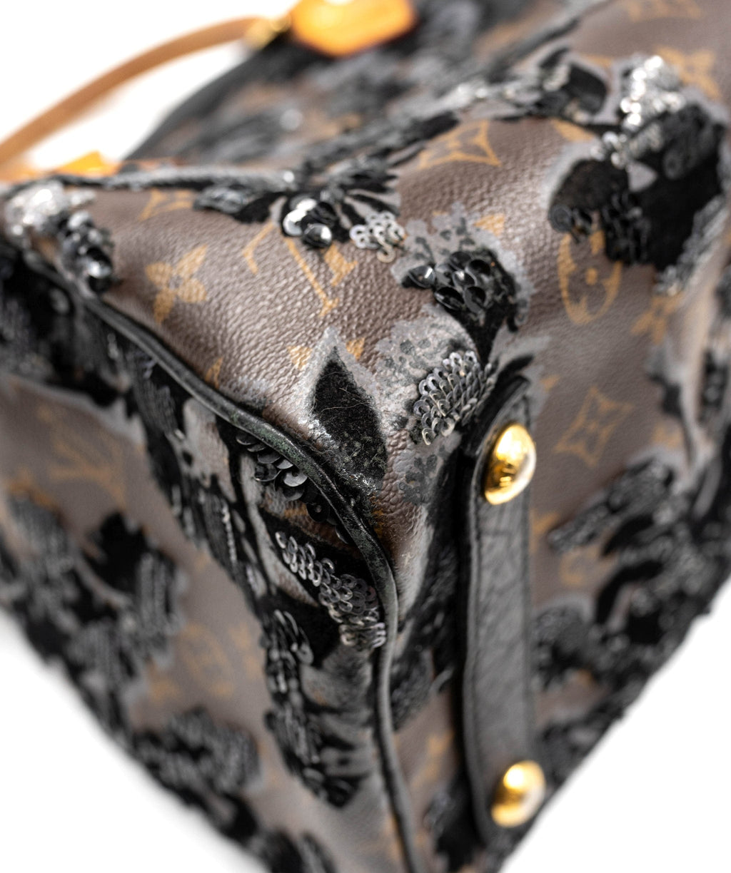 Louis Vuitton Black Sequin Monogram Eclipse Speedy 30 Leather ref