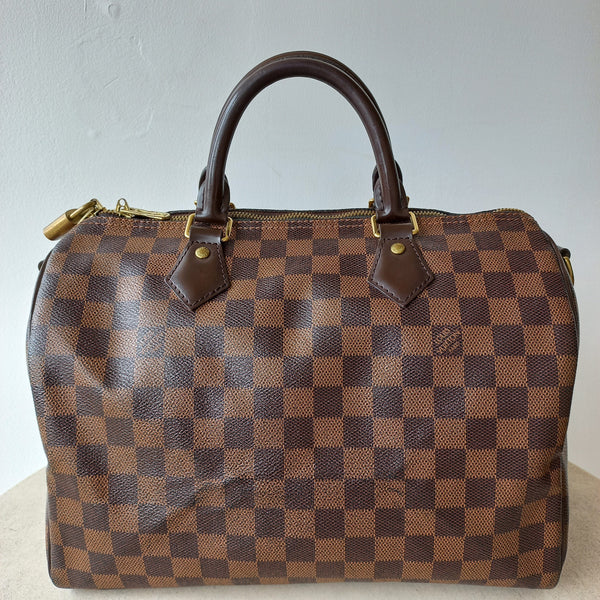 Speedy 30 Damier Azur Canvas GHW