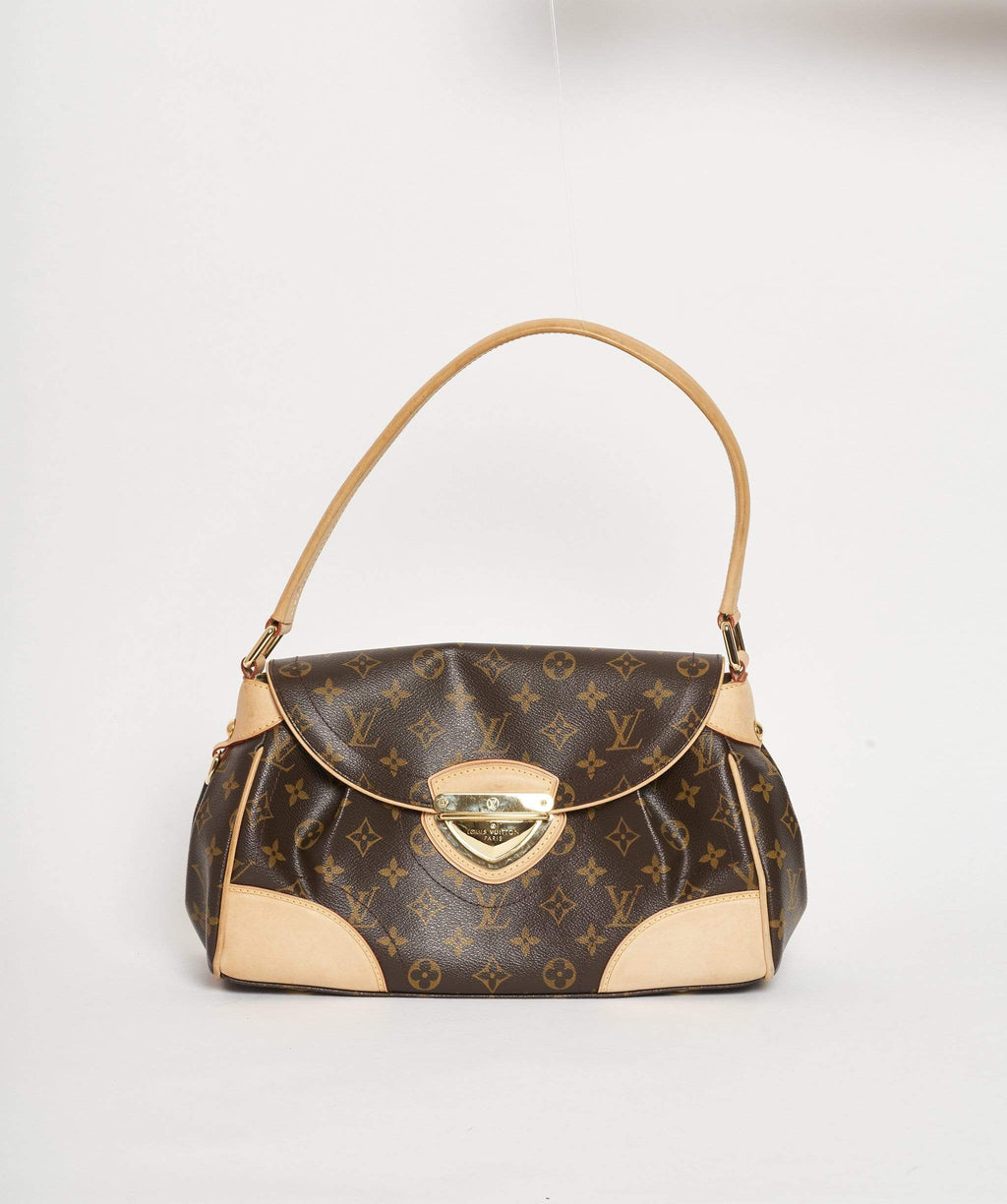 Brown and tan monogram coated canvas Louis Vuitton Beverly MM with