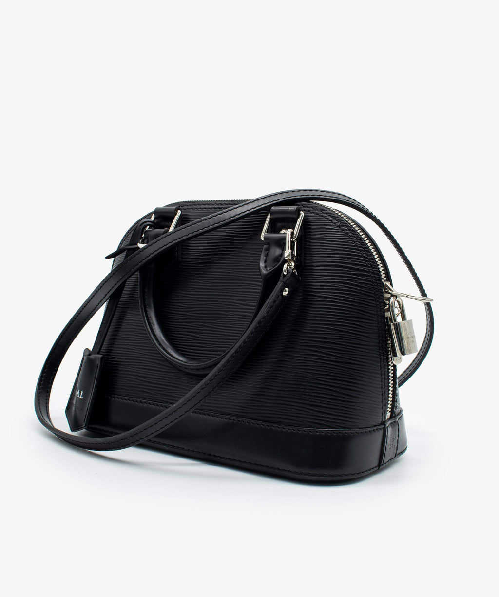 Alma bb leather handbag Louis Vuitton Black in Leather - 34059606