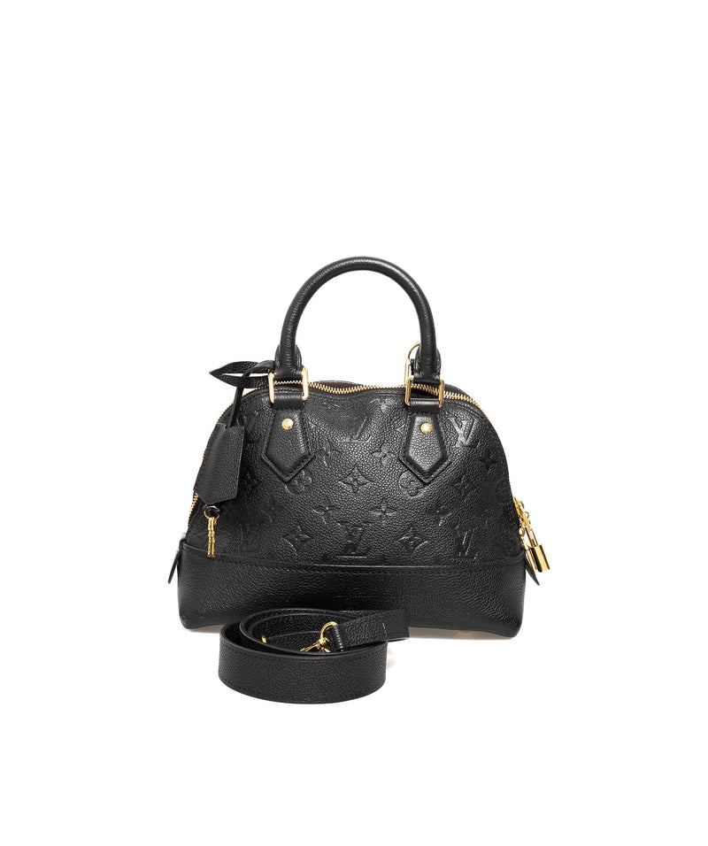 Twice Handbag Monogram Empreinte Leather Crossbody Handbag Black – Second  Edit