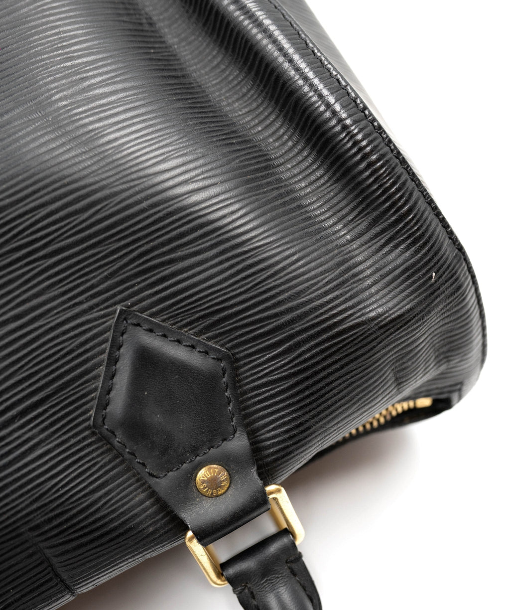 LOUIS VUITTON Black Epi Leather Speedy 35 Satchel Bag E4048