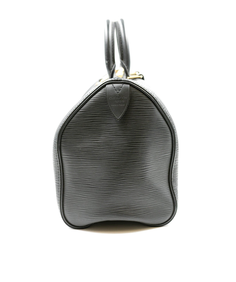 Louis Vuitton Epi Speedy 25 M43012 Black Leather Pony-style