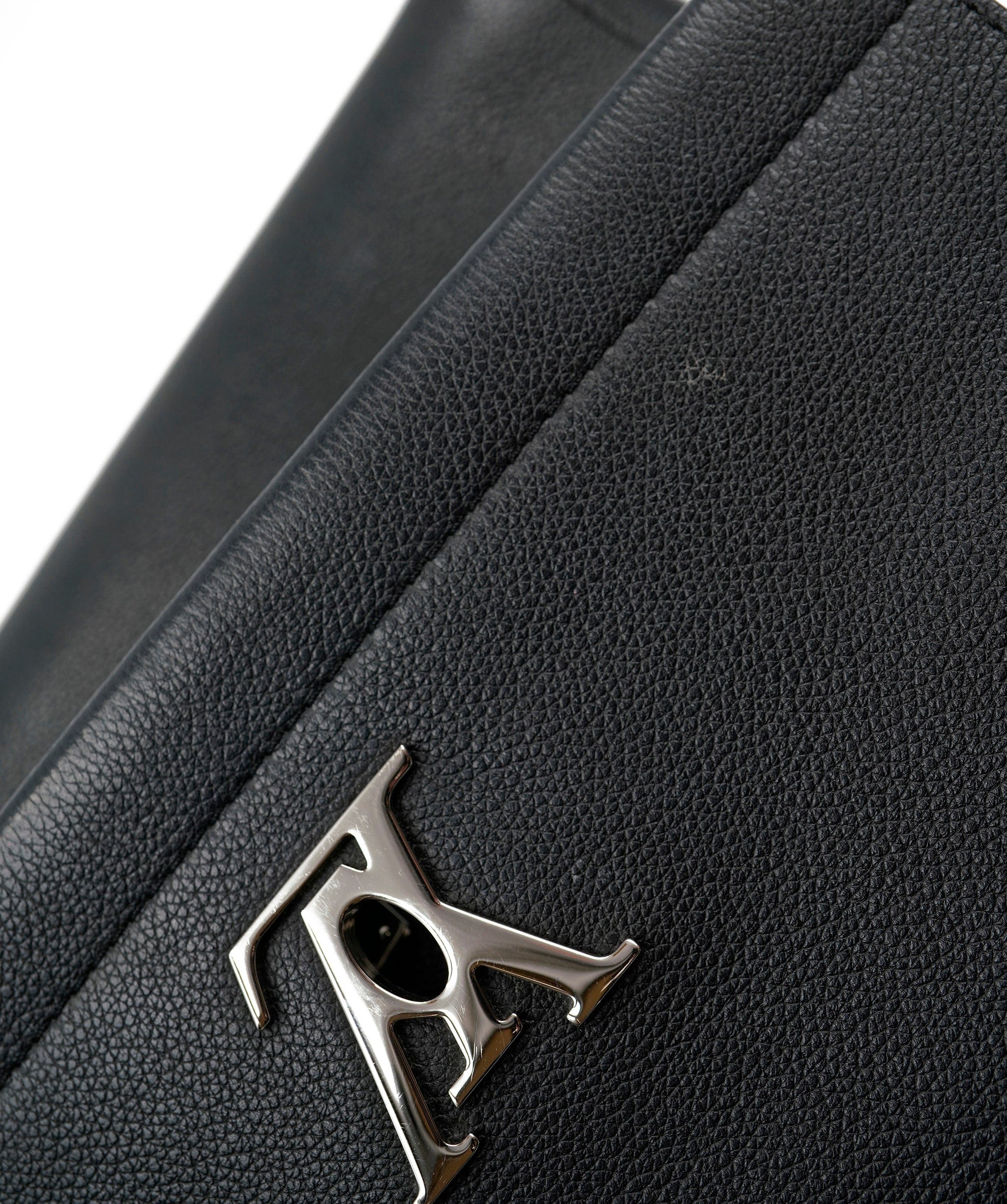 Louis Vuitton Louis Vuitton Black Leather Top Handle Bag  AGC1438