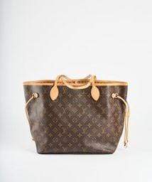 Louis Vuitton Louis Vuitton Brown Leather Monogram Neverfull Bag