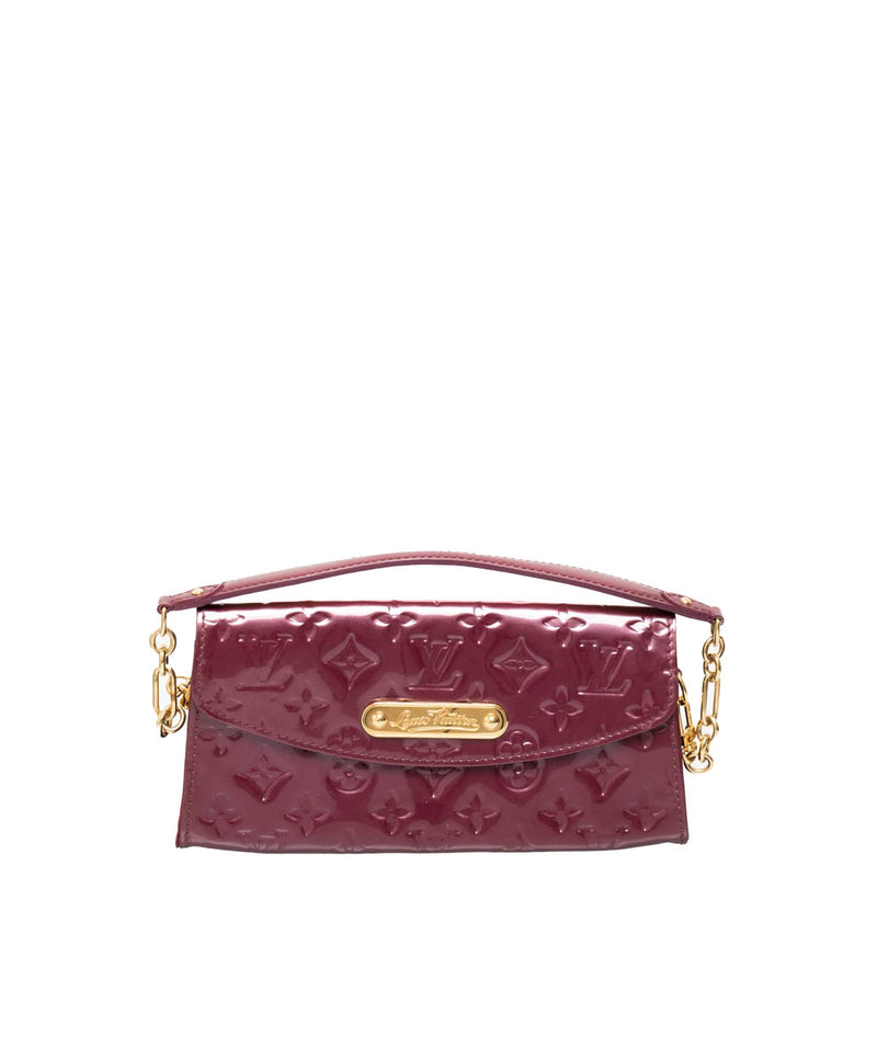 Louis Vuitton Burgundy Vernis Pochette with Gold Name Plate