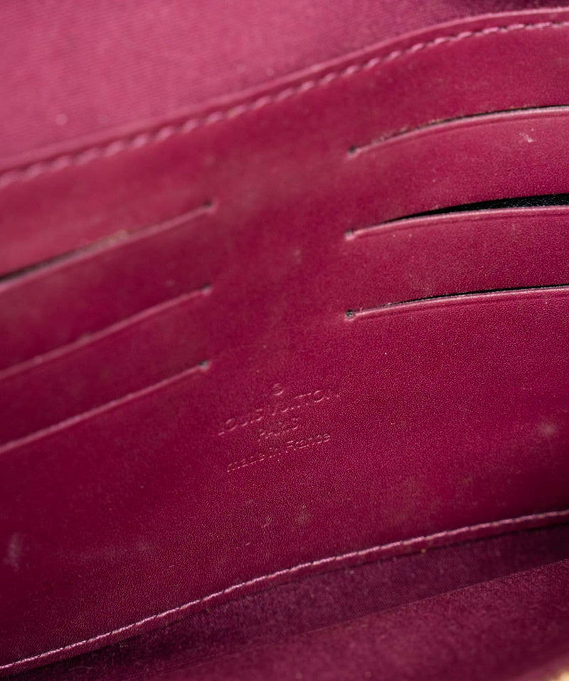 Louis Vuitton Felicie Pochette Monogram Vernis Leather Rose Ballerine -  NOBLEMARS