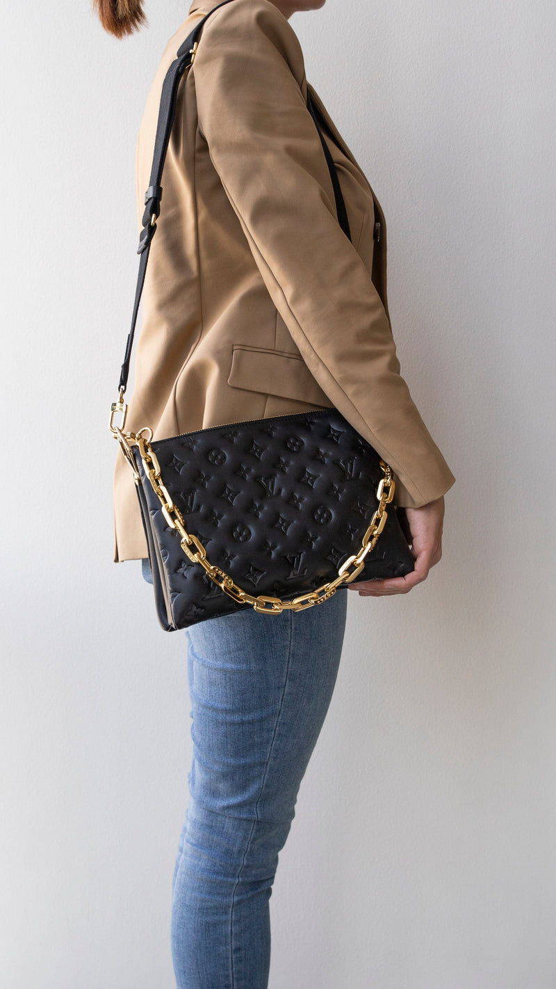 Coussin leather crossbody bag