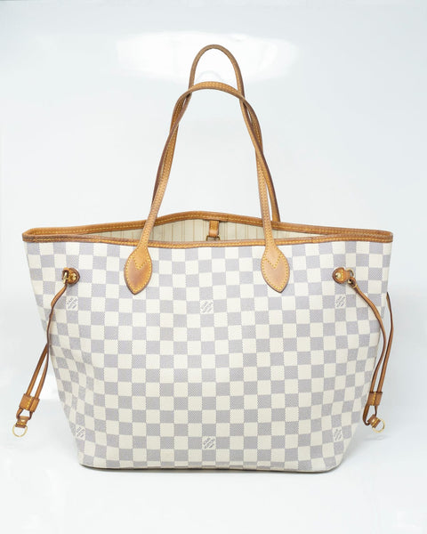 Louis Vuitton Damier Azur Checker Leather Neverful D. Azur Tote