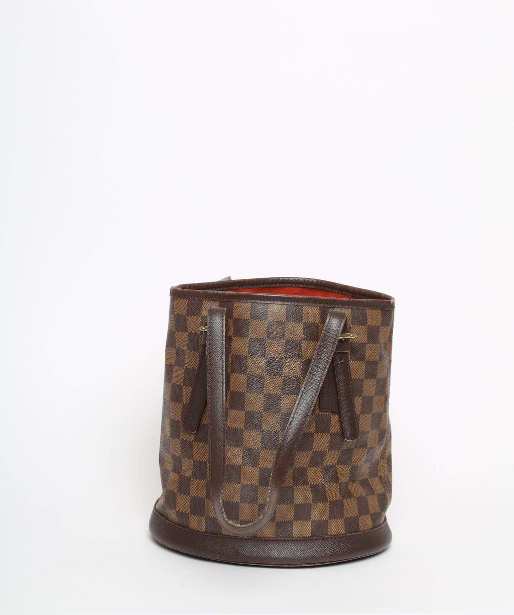 Shop for Louis Vuitton Damier Ebene Canvas Leather Bucket Marais