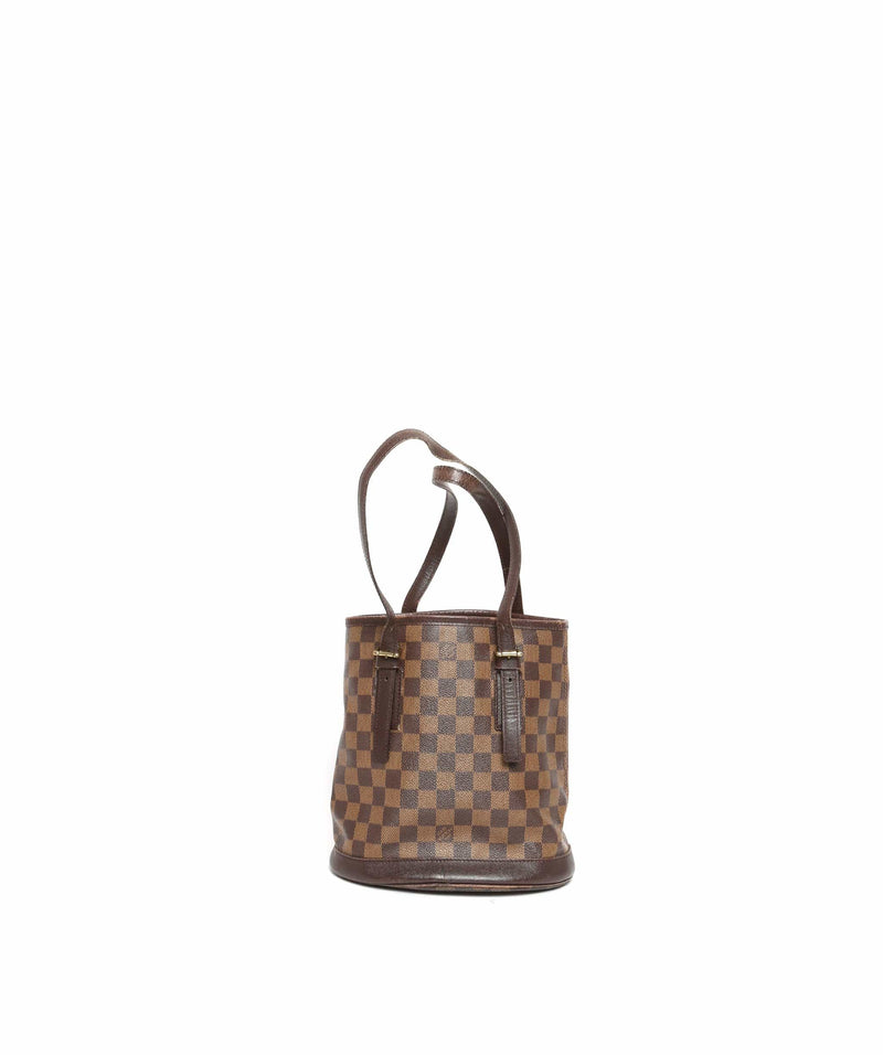 Shop for Louis Vuitton Damier Ebene Canvas Leather Bucket Marais
