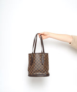 Louis Vuitton LOUIS VUITTON Damier Ebene Marais Bucket Shoulder Bag PM AR0938
