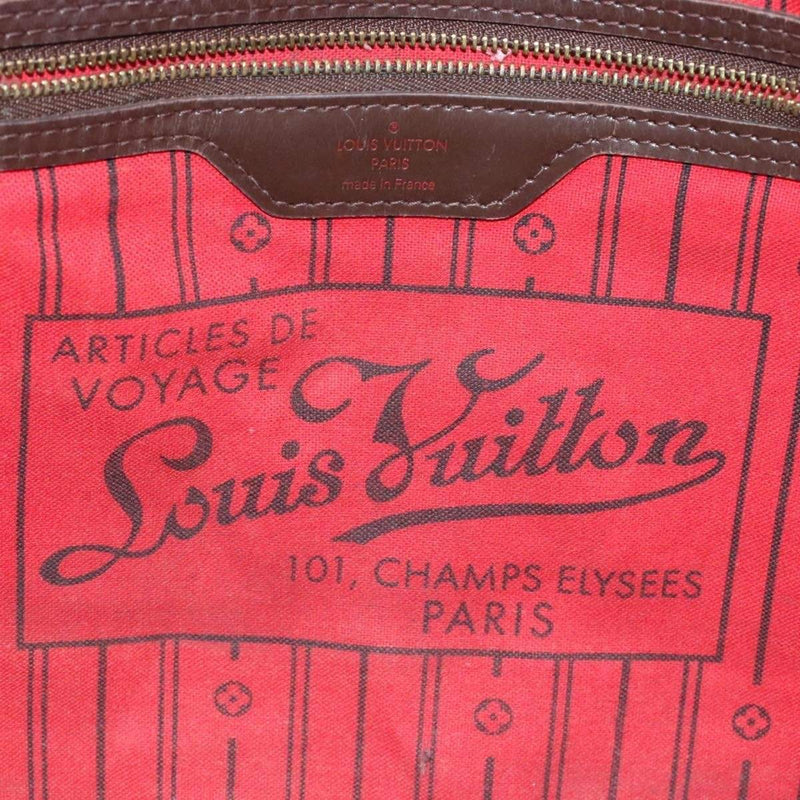 Louis Vuitton Damier Ebene Neverfull MM Wristlet Pouch/Clutch (Red