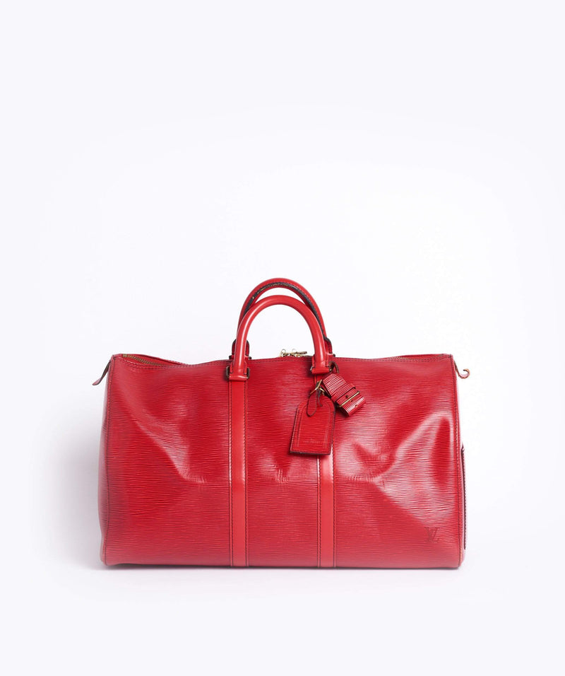 Louis Vuitton LOUIS VUITTON Epi Keepall 45 Boston Bag Red VI1910