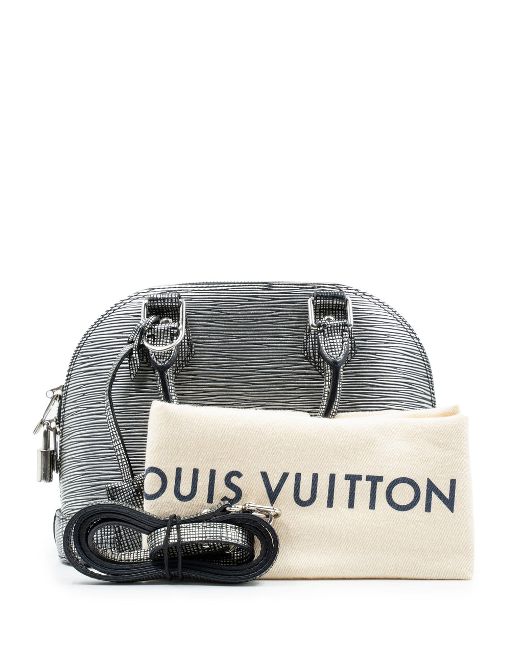 Louis Vuitton Cluny BB Handbag Jacquard Strap Epi Leather Silver Color –  EliteLaza