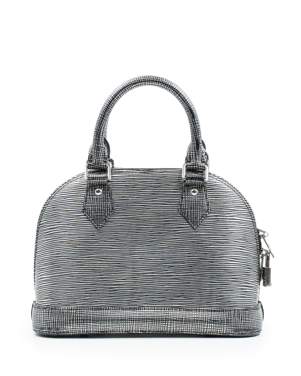 Louis Vuitton Alma Handbag Chain Flower Print Epi Leather BB Black 6694044