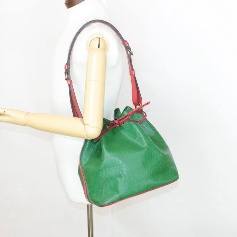 LOUIS VUITTON PETIT NOE Epi Bicolor Green Red Shoulder Bag No.840