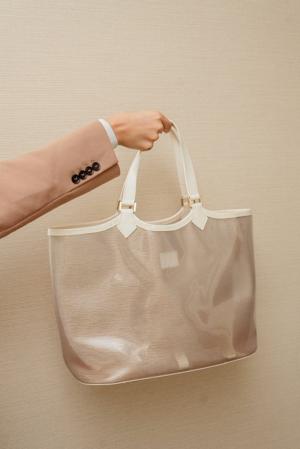 Louis Vuitton Clear EPI Plage Pochette Accessoires Wristlet Bag Mini Pouch