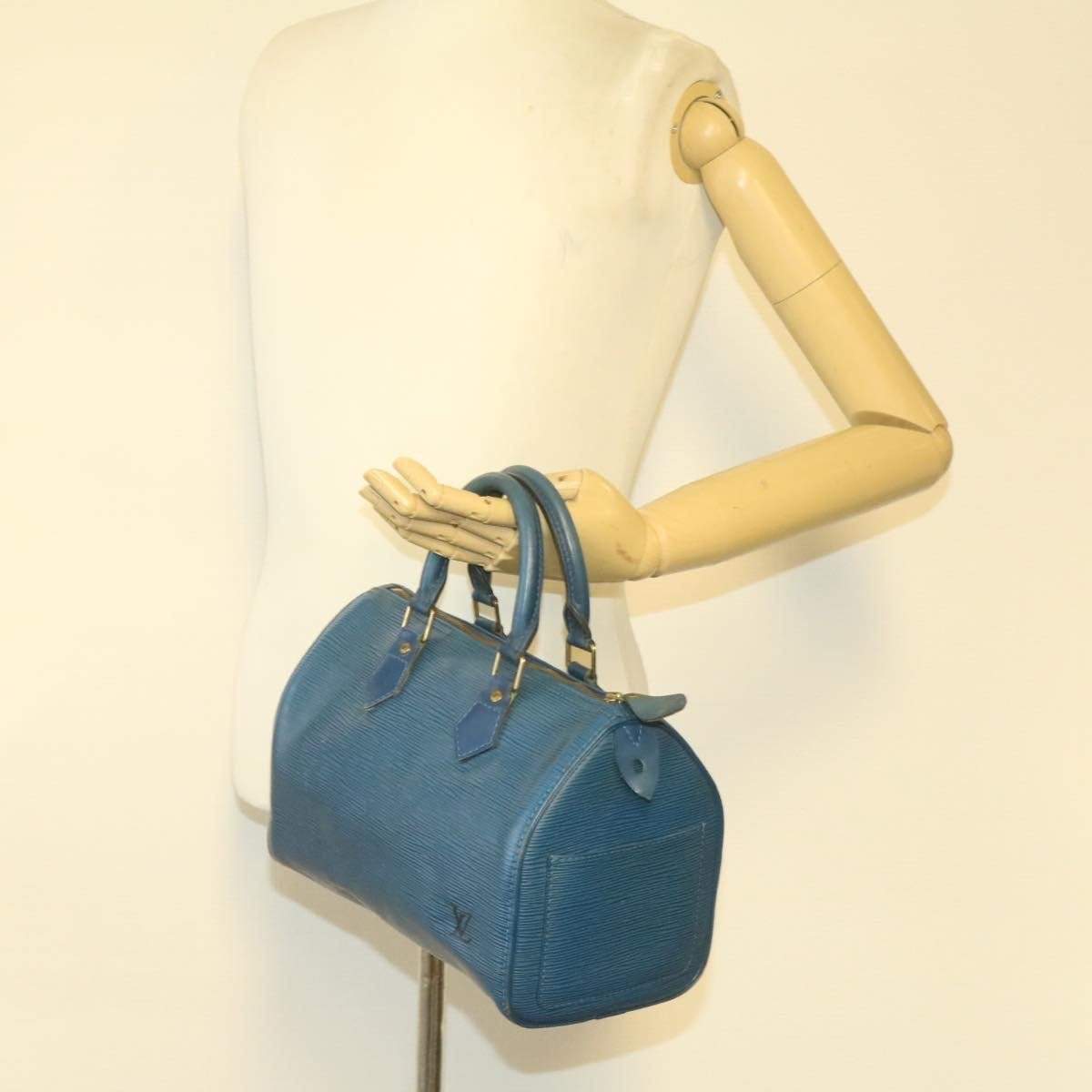 Louis Vuitton LOUIS VUITTON Epi Speedy 25 in Toledo Blue Hand Bag MW2197