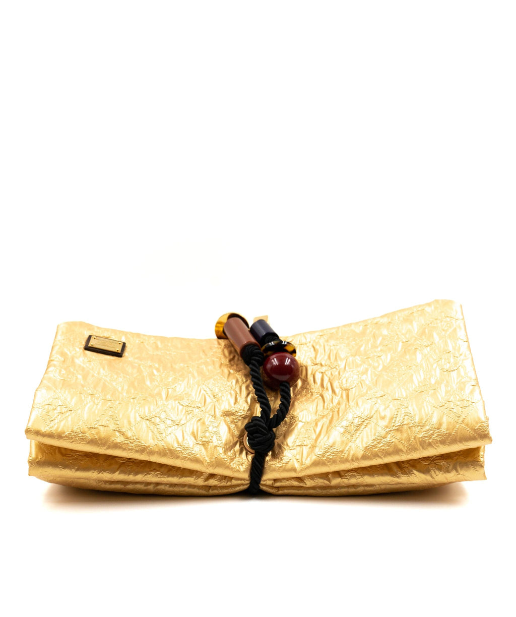 Louis Vuitton, Bags, Louis Vuitton Gold Leather African Queen Masai Gm  Limelight Monogram Clutch