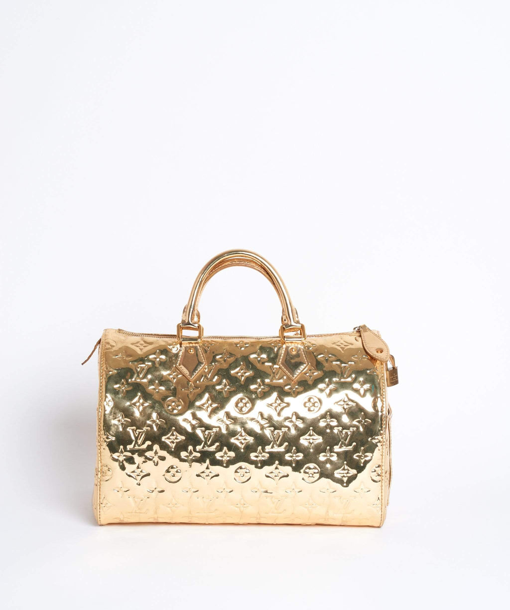 AUTH LOUIS VUITTON SPEEDY 30 GOLD MIRROIR NEW CONDITION