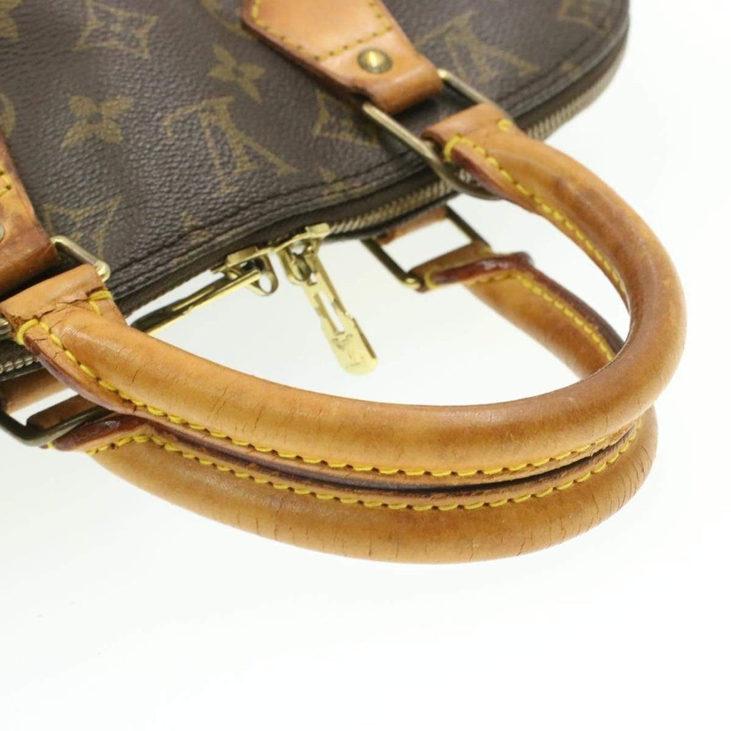 LOUIS VUITTON LV Monogram Canvas Leather Trim Alma Hand Bag VI0963 Good