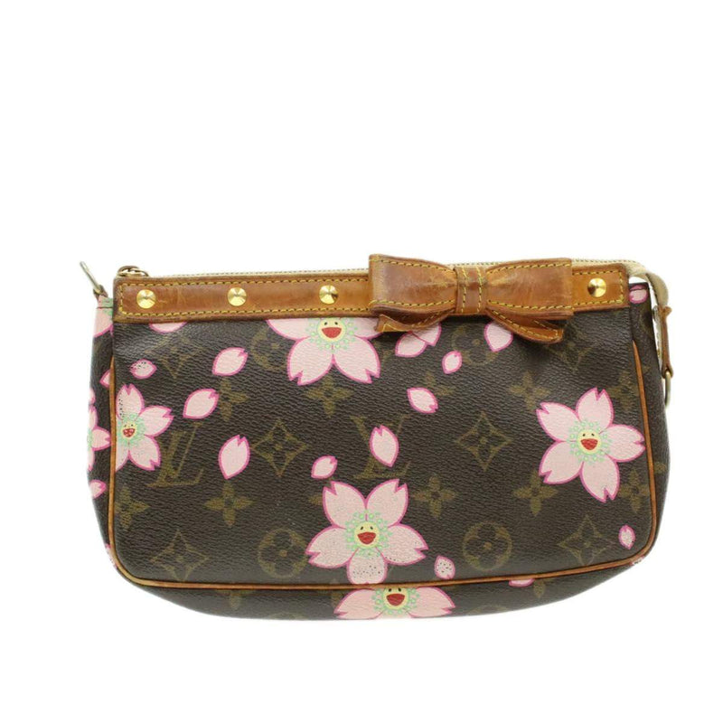 Pre-owned Louis Vuitton 2003 Pochette Accessoires Cherry Blossom Clutch In  Pink