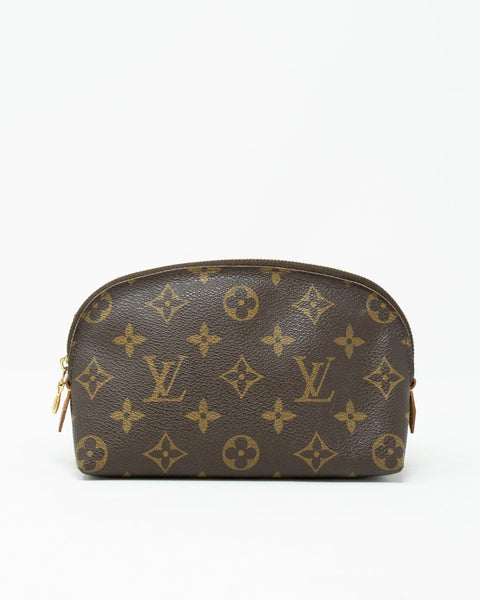 Louis Vuitton Cosmetic Pouch PM in Brown Monogram Coated Canvas, Women's