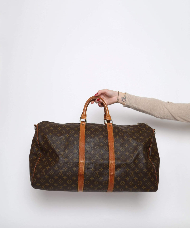 Louis Vuitton Monogram Keepall Bandouliere 55 Boston Duffle Bag