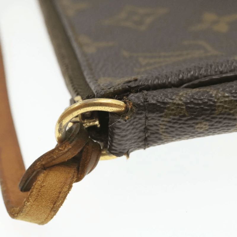 LOUIS VUITTON Monogram Pochette AR1928 with gold chain strap