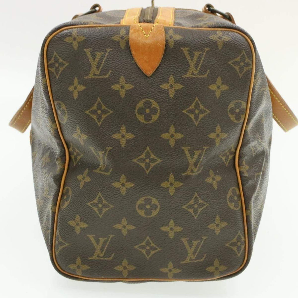 Louis Vuitton Monogram Sac Souple 35 Leather Fabric Brown Boston Bag  Authentic